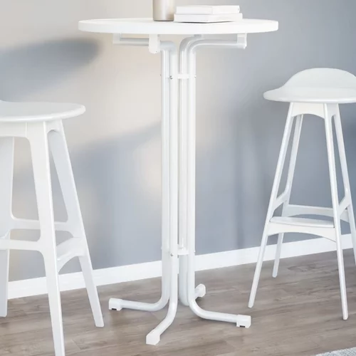 vidaXL Blagovaonski stol bijeli Ø 70x110 cm konstruirano drvo i čelik