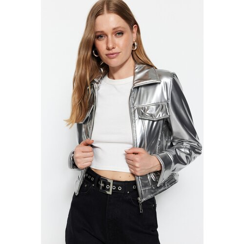 Trendyol Winter Jacket - Gray - Biker jackets Slike
