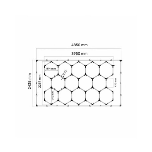  led svetiljka heksagon RX101 615W 6500K Slike