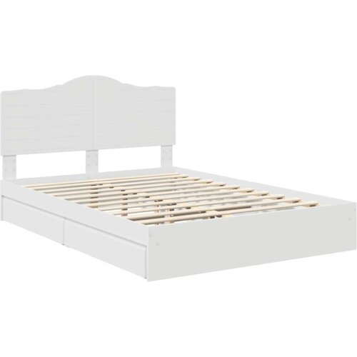  Krevet s od storage Bijelo 160 x 200 cm Konstruirano drvo Slike