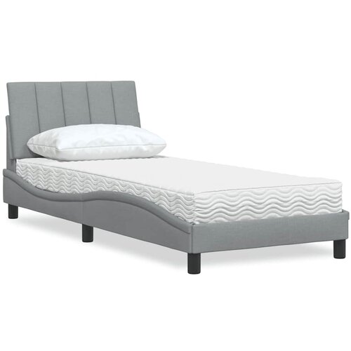  Krevet s madracem Hanko svjetlosivi 80x200cm tkanina Cijene