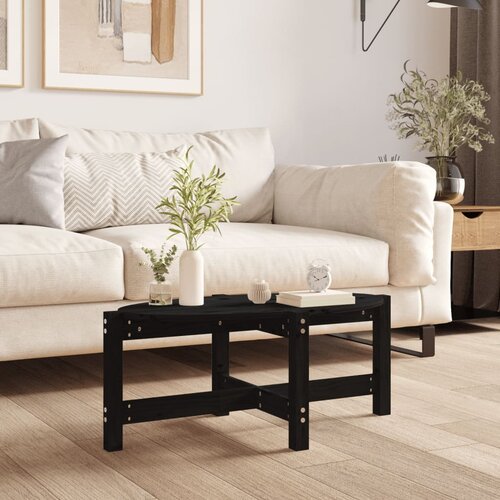 vidaXL Klubska mizica črna 87x48x35 cm trdna borovina Cene