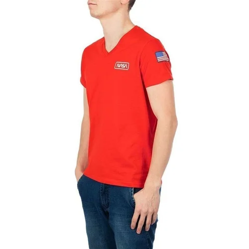 NASA BASIC FLAG V NECK Crvena