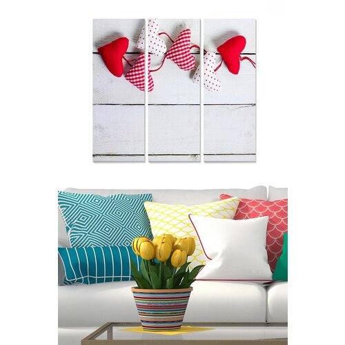 Wallity MDF140893 multicolor decorative mdf painting (3 pieces) Slike