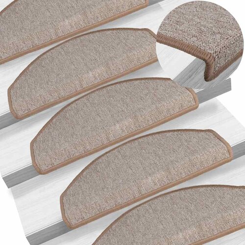  Prostirke za stepenice 20 kom 65x24x4 cm svijetlosmeđe poluokrugle velike Slike