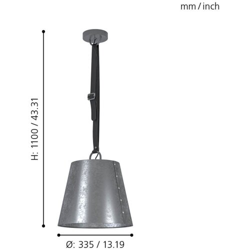 Eglo 43405 - visilica na sajli chertsey 1xE27/60W/230V Slike