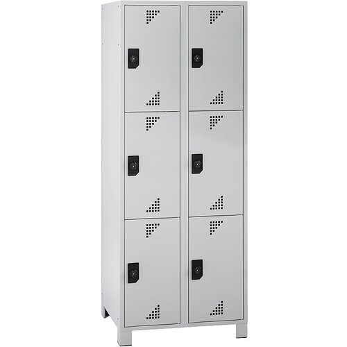 eurokraft pro Omara s predelki z zaklepanjem, višina predelka 558 mm, VxŠxG 1800 x 800 x 500 mm, 6 predelkov, cela svetlo siva Cene
