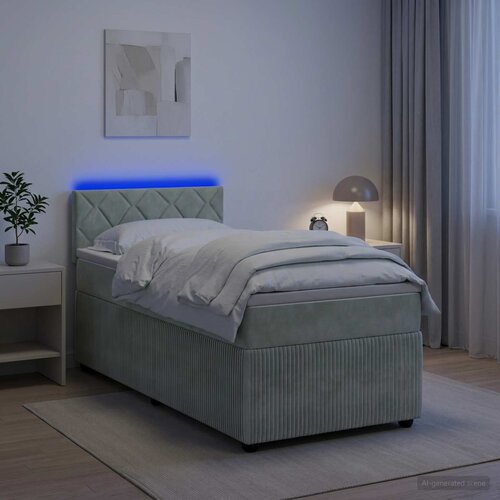  Boxspring krevet s madracem Svjetlosiva 100 x 200 cm Bar&scaron;un Cijene