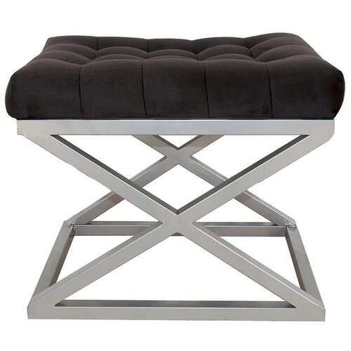 Atelier Del Sofa Capraz - Silver, Black SilverBlack Pouffe Cijene