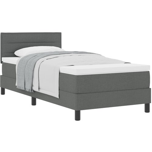 VidaXL Box Spring Krevet s Madracem Tamno Sivi 90x200 cm Tkanina Slike