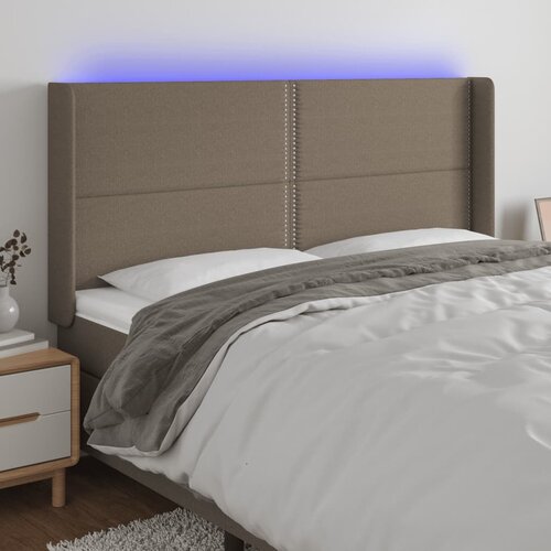  The Living Store LED posteljno vzglavje taupe 163x16x118/128 cm blago - LED Vzglavje, (21441254) Slike