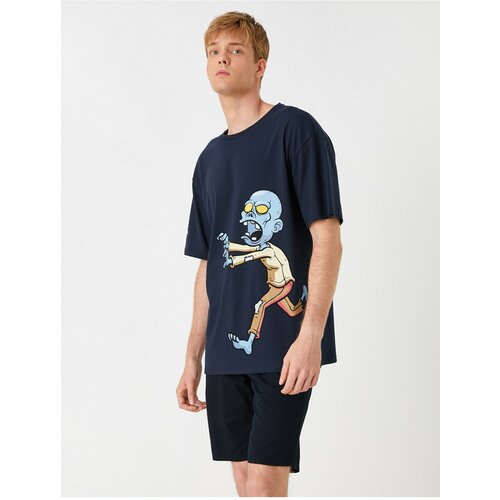 Koton T-Shirt - Navy blue - Fitted Cene