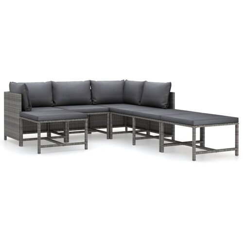 Maison Chic Seti vrtnega pohištva - Vrtna garnitura - Vrtni pohištvo set 7-delna z blazinami poli ratan siva, (21801598) Cene