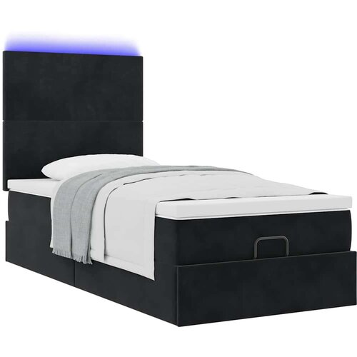 VidaXL otomanski okvir kreveta s madracima crni 100x200cm bar&amp;scaron;unasti Slike