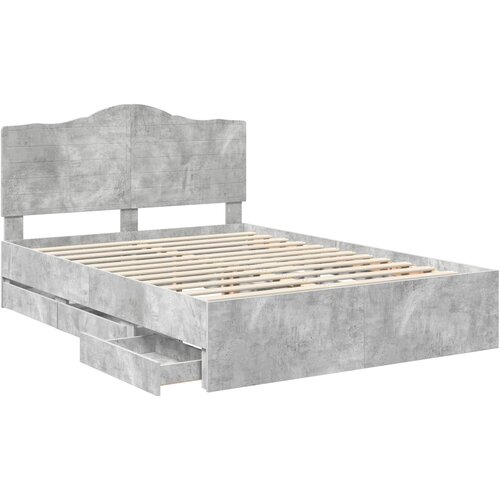  Krevetna konstrukcija s ladicama Betonski sivi 140 x 200 cm Siva 206 x 143 x 90 cm Slike