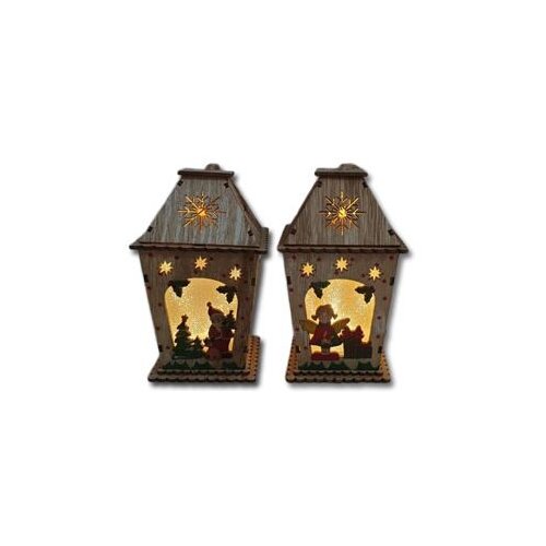  Božićna dekoracija drveni lampion svjetleći 15x8,5 Cijene