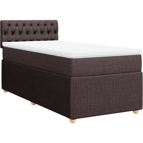 vidaXL Box spring postelja z vzmetnico temno rjava 100x200 cm blago, (21304428) Cene