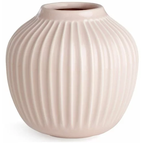 Kähler Design Svetlo rožnata keramična vaza Kähler Design Hammershoi, višina 12,5 cm