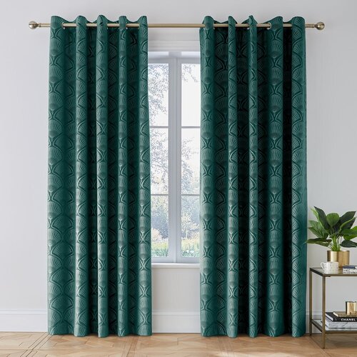 Catherine Lansfield Zelene zavjese u setu 2 kom za djelomično zamračenje 229x229 cm Art Deco Pearl &amp;ndash; Slike