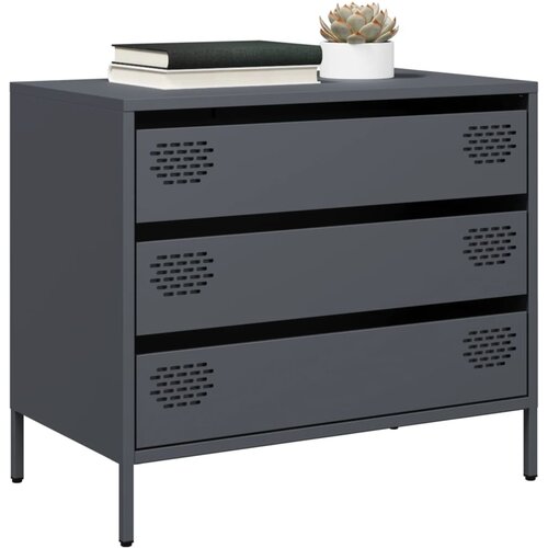 VidaXL Komoda antracit 68x39x58,5 cm hladno valjano jeklo Slike