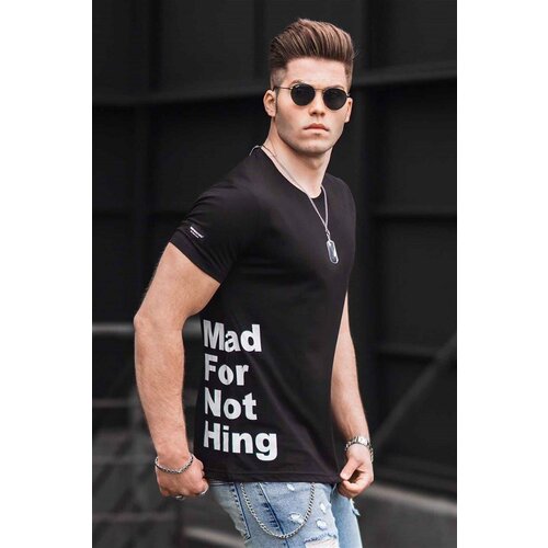 Madmext Men's Black Printed T-Shirt 4553 Slike