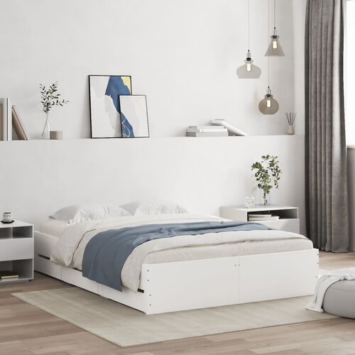 vidaXL Okvir za krevet s ladicama bijeli 120x190 cm konstruirano drvo Cijene