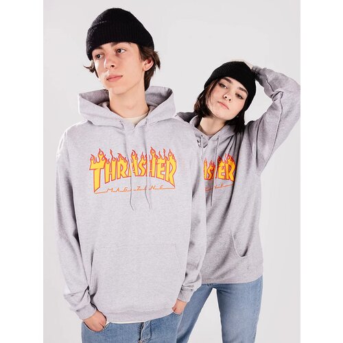 Thrasher Flame Logo Hoodie Grey L Cene