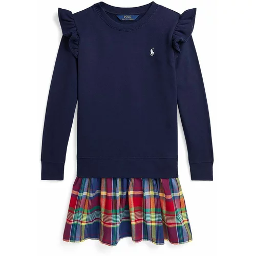 Polo Ralph Lauren Dječja haljina boja: tamno plava, mini, širi se prema dolje