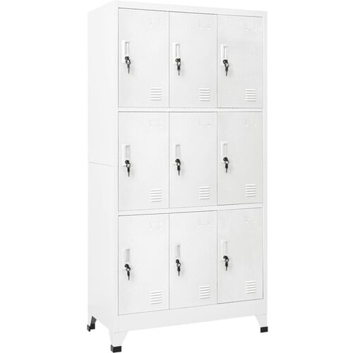  Garderobna omara z 9 vrati jeklo 90x45x180cm siva Cene