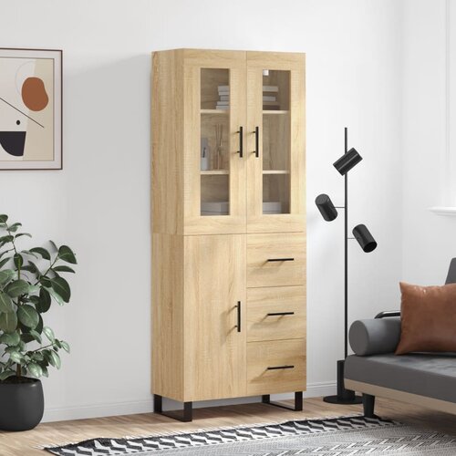 vidaXL Visoka komoda hrasta sonome 69 5x34x180cm od konstruiranog drva Cijene