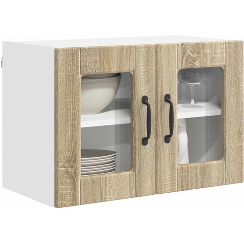  Zidni stakleni ormarić 2 pcs Sonoma hrast 60 x 31 x 40 cm Slike