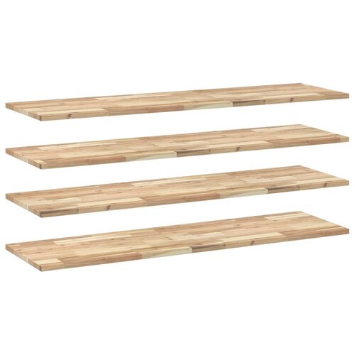 vidaXL Plutajuće police 4 kom 160x40x2 cm Neobrađeno puno drvo akacije - Prirodna 160 x 40 x 2 cm 4 1 Cene