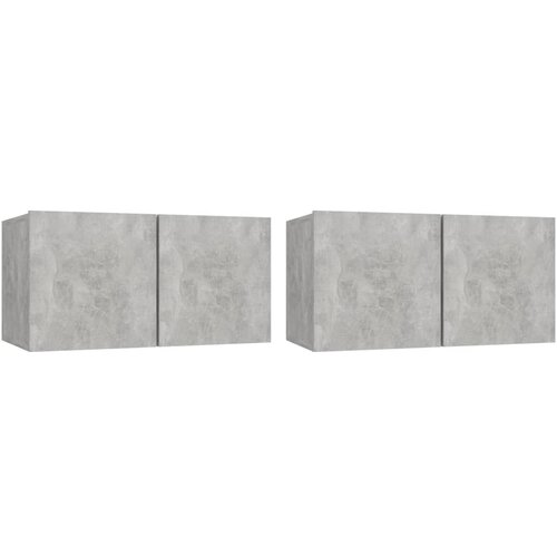 vidaXL Viseča TV omarica 2 kosa betonsko siva 60x30x30 cm, (20734064) Cene