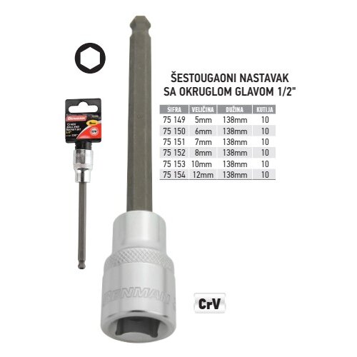 Benman &Scaron;estougaoni nastavak 1/2"12x138 Cene
