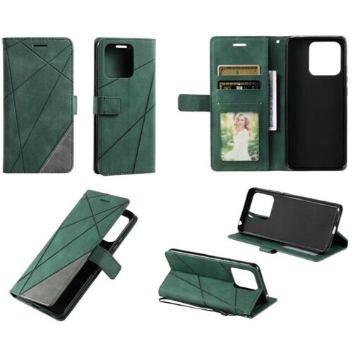 Chameleon Preklopna torbica (WLGO-Lines) za Xiaomi Redmi 10C - zelena Cene