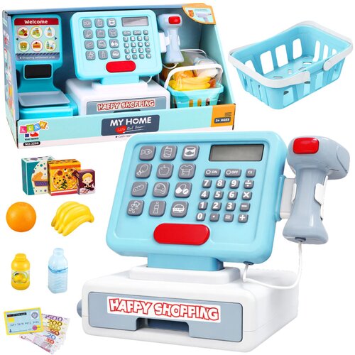 Interaktivna blagajna za igru sa skenerom ko&amp;scaron;arom i kalkulatorom - plava Slike