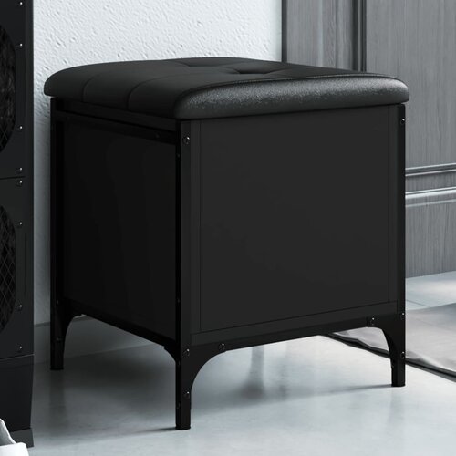 VidaXL Klupa za pohranu crna 42 x 42 x 45 cm od konstruiranog drva Slike