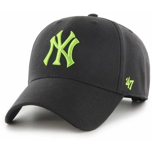 47 Brand Kapa sa šiltom s dodatkom vune MLB New York Yankees boja: crna, s aplikacijom, B-MVPSP17WBP-BKAM