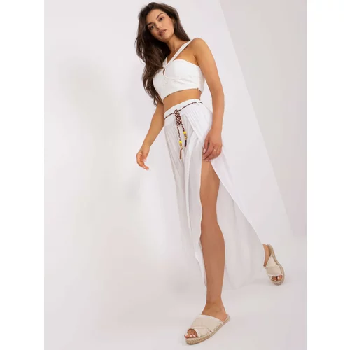 Fashion Hunters White airy trousers with belt from OCH BELLA