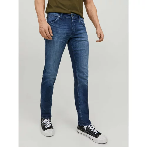 Jack & Jones Jeans hlače Glenn 12214782 Mornarsko modra Slim Fit
