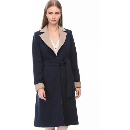 Dewberry Z6510 WOMEN'S COAT-NAVY BLUE