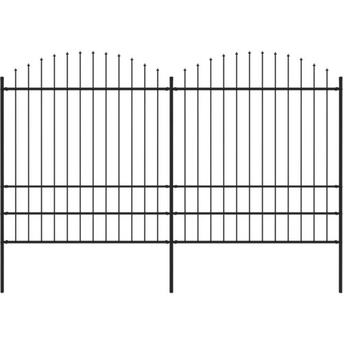 vidaXL Vrtna ograja s koničastimi vrhovi jeklo (1,75-2)x3,4 m črna Cene