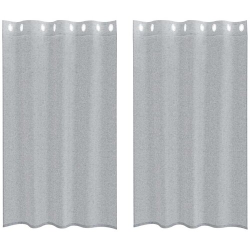 Voile zavjesa 2 pcs Tamno siva 175 x 140 cm Poliester Slike