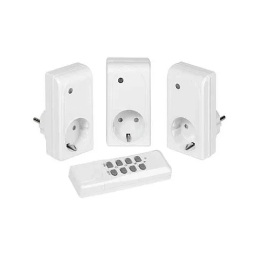 Vivanco set od tri utičnice + wireless remote sa RF kontrolom, 1000W, white 26551