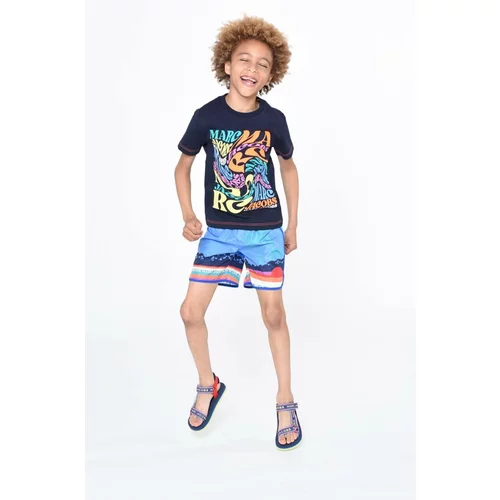 Marc Jacobs Dječja pamučna majica kratkih rukava boja: tamno plava, s tiskom