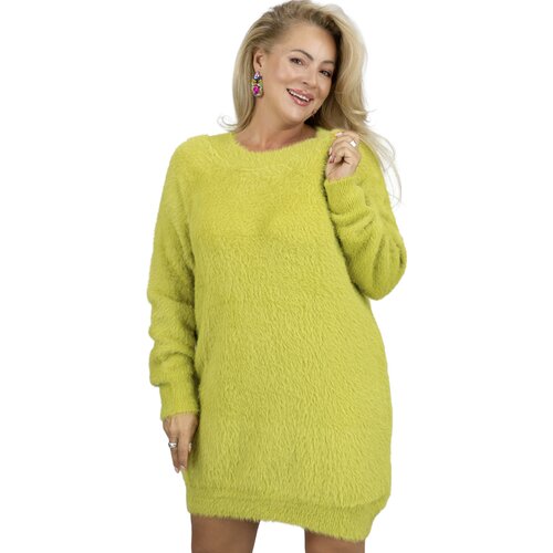 Pri Fluffy sweater knit dress round neckline FLUFFY Slike
