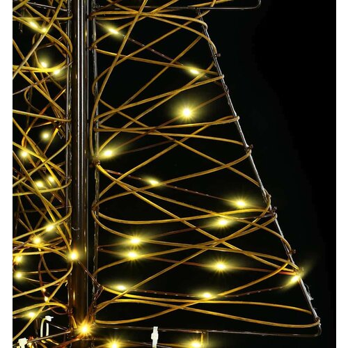 VidaXL Božićno drvce s 160 LED svjetlima Topla bijela 150 cm Ratan Slike