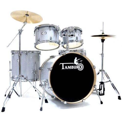 Tamburo T5S22SLSK SILVER SPARKLE akustični bubanj sa stalcima i činelama Slike
