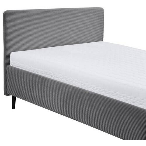 MID.YOU OBLAZINJENA POSTELJA 140 cm x 200 cm , tekstil, leseni material temno siva Slike