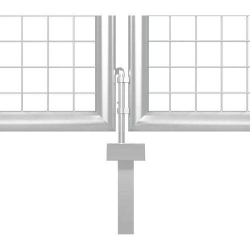  Vrtna vrata od mreže srebrne boje 400 x 125 cm pocinčani čelik Slike